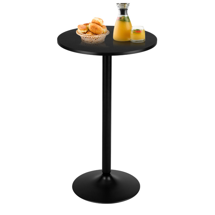 24 Inch Modern Style Round Cocktail Table with Metal Base and MDF TopCostway Gallery View 8 of 10